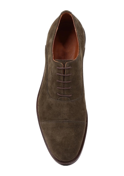 Shoetyle - Haki Süet Deri Bağcıklı Erkek Klasik Ayakkabı 250-2030-782-haki