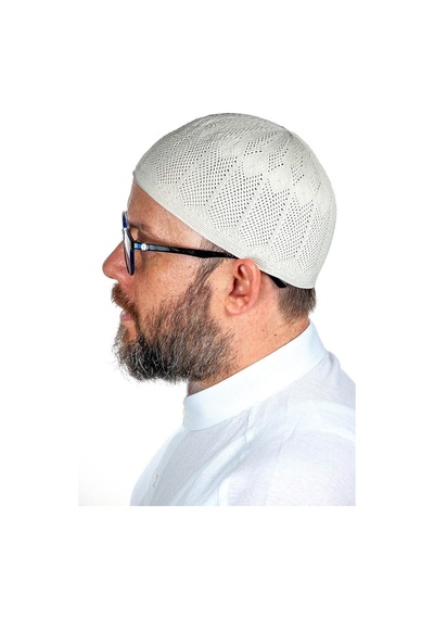 Safir Ince Örme Dantel Namaz Takkesi Taş 1 Adet