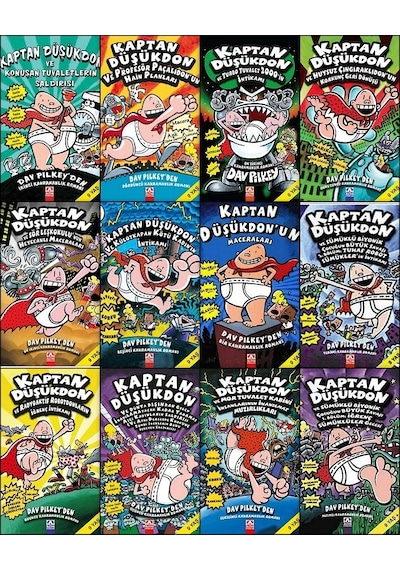 Kaptan Düşükdon Düşük Don ve Maceraları 12 Kitap Set - Dav Pilkey