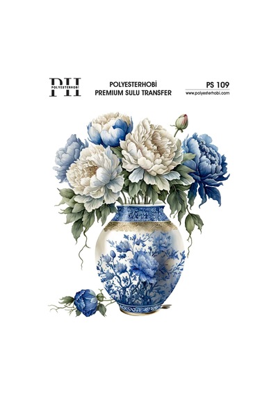 Polyesterhobi Premium Sulu Transfer 25x35 Cm Çiçek Desenli Ps 109