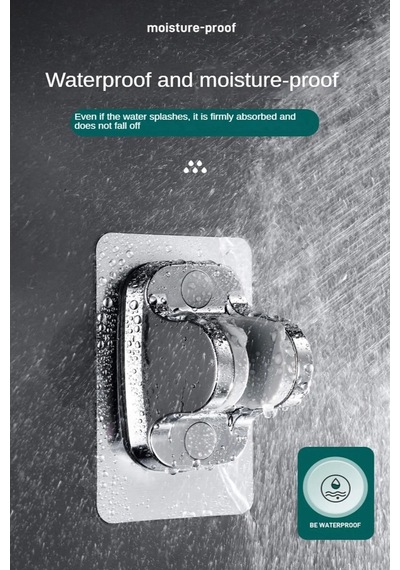 Mintev Krom Nano Kendinden Yapışkanlı Banyo Duş Başlığı Askısı 15 Kg Taşıma Kapasiteli Mafsal Tutacak Krom