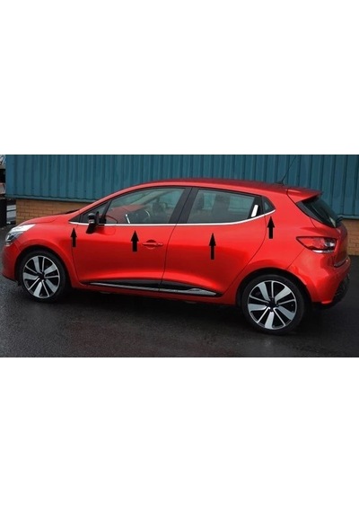 Renault Clio 4 Hb Krom Cam Çıtası 8 Parça 2012 ve Üzeri (00) (ŞüsCarOto Aksesuar)
