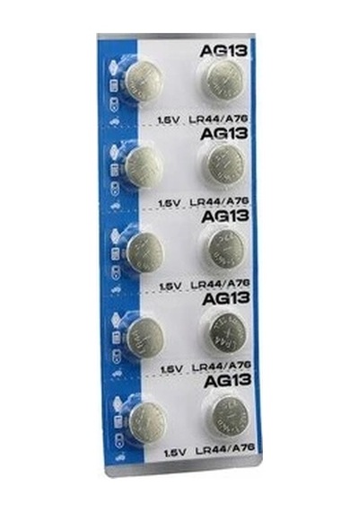 Ag13 Saat Pili - Düğme Pil 10lu Paket Lr44/a76 1.55v Açık Mavi