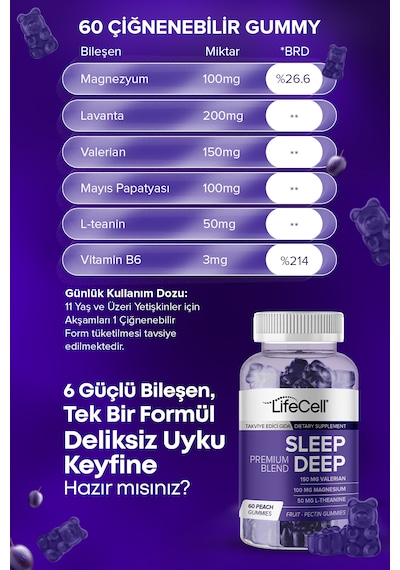 Sleep Deep Stressiz ve Derin Uyku İçin Kompleks Takviye Edici Gıda﻿﻿