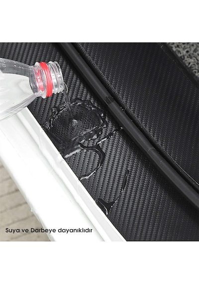 Chery Logolu Karbon Kapı Eşiği Koruyucu Suni Deri 4'lü Set