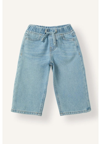 Defacto Wide Leg Beli Lastikli Bağcıklı Jean Pantolon Kız Bebek H7103a526aunm39 Mavi-nm39