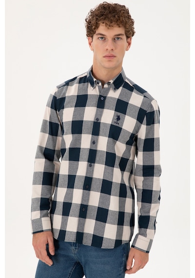 U.s. Polo Assn. Erkek Lacivert Gömlek Desenli 50296085-vr033 Lacivert