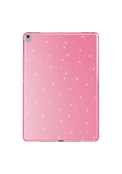 Lexroo Apple Uyumlu iPad 10.2 2021 9.nesil Simli Parlak Görünümlü Tablet Koton Kılıf - Pembe Silikon