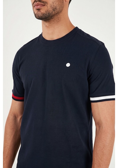Buratti Bisiklet Yaka Kolları Renkli Şerit Detaylı T Shirt Erkek T Shirt 5904060 Lacivert