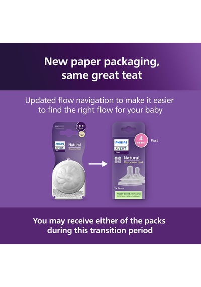 Philips Avent Doğal Tepkili Biberon Emziği, 2 Li Paket, 3 Ay+, 4