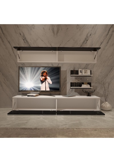 Decoraktiv Eko 5 Mdf Std Tv Ünitesi Tv Sehpası Beyaz - Siyah