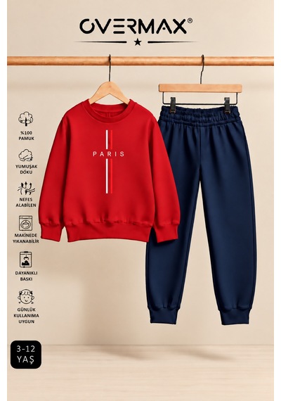 Overmax Parıs Baskılı Çocuk Kapüşonsuz Sweatshirt & Eşofman Takımı 3-12 Yaş Kırmızı Üst-lacivert Alt - 921355017 Kırmızı Üst-lacivert Alt Overmax Parıs Baskılı Çocuk Kapüşonsuz Sweatshirt & Eşofman Takımı 3-12 Yaş Kırmızı Üst-lacivert Alt - 921355017 Kırmızı Üst-lacivert Alt