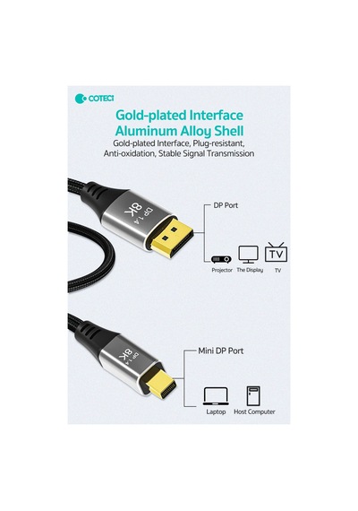 Mini Displayport To Displayport 1.4 Kablosu 3 Metre - 8k 60hz / 4k 144hz Görüntü Aktarıcı Kablo