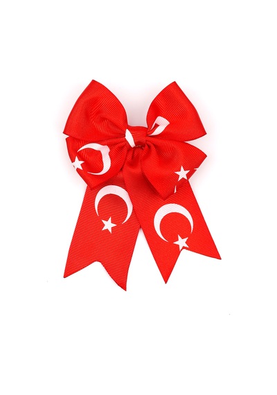 Kırmızı Ay Yıldızlı Kız Çocuk Klips Toka Kırmızı