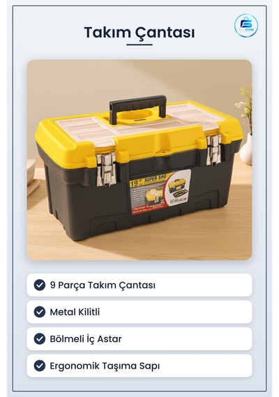 Takım Çantası 'luk Metal Kilitli 9 Parça Ev Atölye Hırdavat Avada