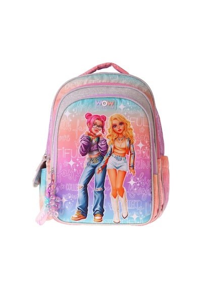 Wow Generation Kız Çocuk Star Desenli Pembe - Mor İlkokul Ve Günlük Sırt Çantası Üç Bölmeli - W6033 Çok Renkli