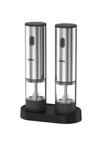 Sinbo Shb-7521 Otomatik Tuz Ve Karabiber Öğütücü Seti Standlı Type-c Şarjlı Ayarlanabilir Öğütme Inox