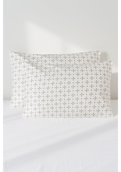 Mix & Match Nova %100 Pamuk 2 Li Yastık Kılıfı Seti 50x 70 Cm Beyaz