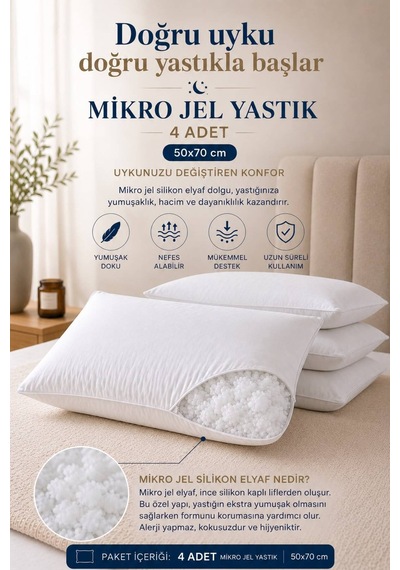 Conzaliza 4 Adet Mikrojel Yastık Diğer