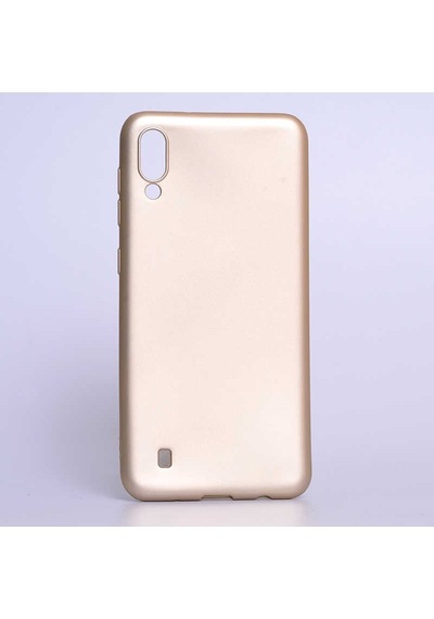 Noktaks - Samsung Galaxy Uyumlu M10 - Kılıf Mat Renkli Esnek Premier Silikon Kapak - Gold