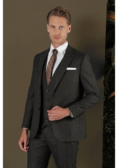 Efor Tk 880 Slim Fit Kahve Klasik Takım Elbise Kahverengi