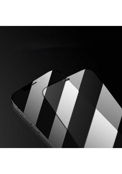 Apple Uyumlu   iPhone 12 Pro Max Kingkong Corning Glass Temperli Cam Ekran Koruy Siyah