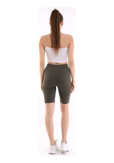 Self Clothing Kadın Haki Penye Kumaş Yüksek Bel Kısa Tayt Slf1295