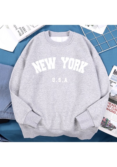 Startmore Startmorenew York Abd Mektup Baskı Streetwear Adam Gevşek Spor Giyim Moda Yüksek Kaliteli Kapüşonlu Üs Gri