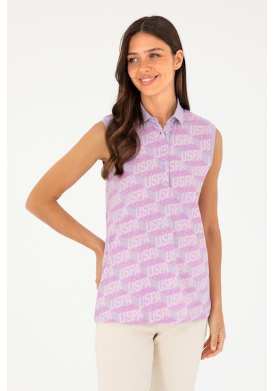 U.S. Polo Assn. Kadın Lila Kolsuz Polo Yaka Tişört 50282902-VR034