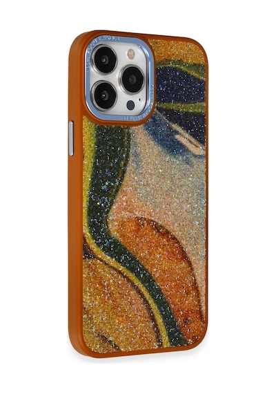Newface Apple Uyumlu iPhone 12 Pro Kılıf Moda Simli Kapak - Kahverengi