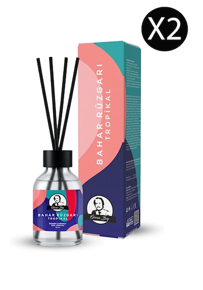 Bahar Rüzgarı Kokulu Çubuklu Oda Kokusu Ekstra Kalıcı Esansiyel Yağ Tropikal Koku 50ml X 2 Bahar Rüzgarı