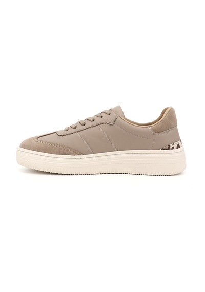 Gönderi(R) Gönderi R Vizon Lastik Bağcıklı Dolgu Taban Hakiki Deri Sneaker Vizon