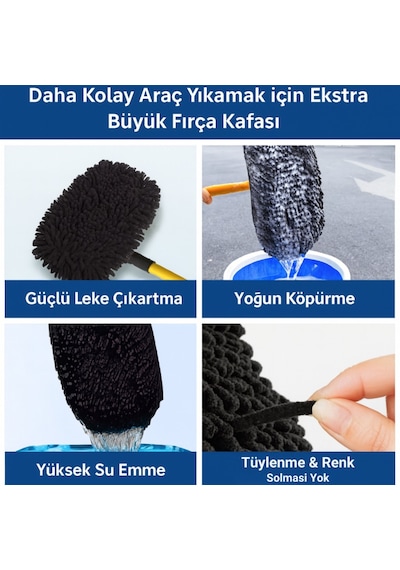 Polham Ve Ls-426 Uyumlu Yedek Araç Yıkama Mopu, Oto Temizleme Fırçası Yedek Mop, Çizmez, Süper Emici, Kolay Tak-çıkar
