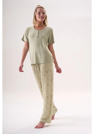 Etoile 26502 Yarım Kol Pijama Takım Yeşil