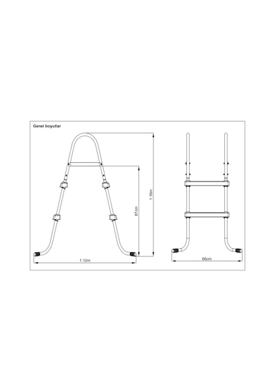 Havuz Merdiveni 84 CM 58430 Çok Renkli
