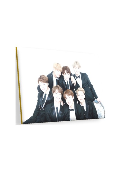 Cakasepetim Bts Kore Pop Siyah Takım Elbiseli Ahşap Mdf Tablo