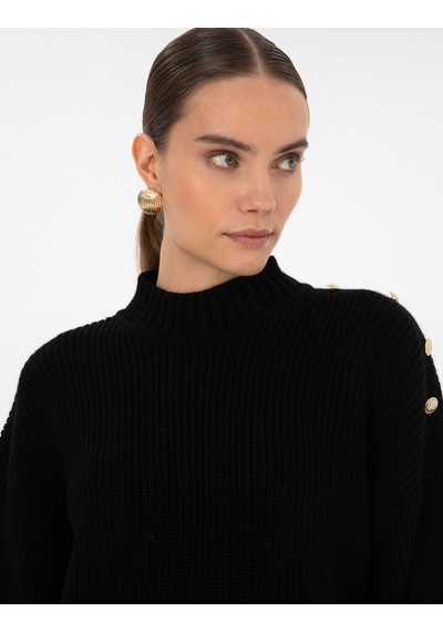 Pierre Cardin Kadın Siyah Kazak /triko 50316342-vr046 Siyah