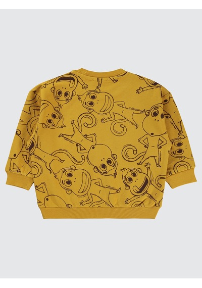 Kukuli Erkek Çocuk Sweatshirt 2-5 Yaş Hardal Hardal