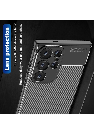 Samsung Galaxy S25 Ultra Uyumlu Kılıf Kamera Korumalı Karbon Silikon Kap