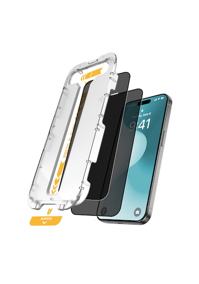 Buff Apple Uyumlu   iPhone 16 5d Privacy Easyfit 2 Adet Ekran Koruyucu