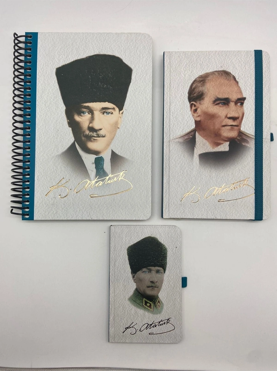 Atatürk Eski Ajanda 2'li + 9x14 Haftalık Ajanda Beyaz