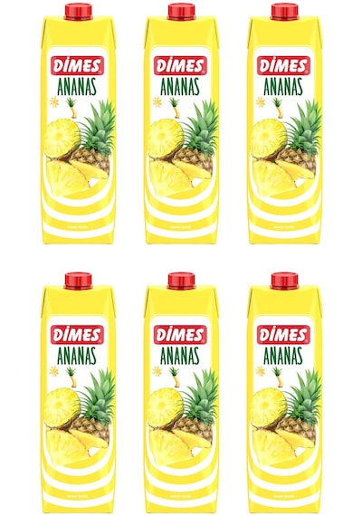 Dimes Ananas Aromalı İçecek İçecek 1 Lt X 6 Adet