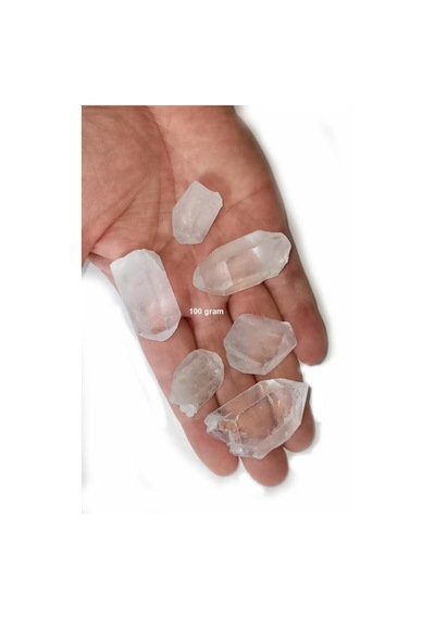 Doğal Kristal Kuvars Piramit Uçlar - 100 Gram