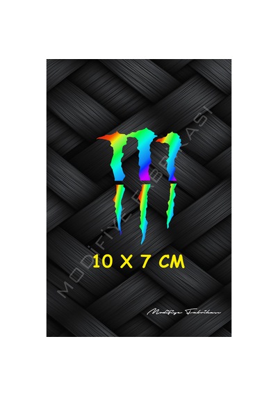 Motosiklet Pençe Sticker Folyo - Hologram - 10 X 7 Cm
