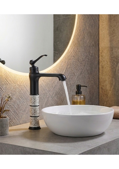 Roma Siyah Çanak Lavabo Bataryası