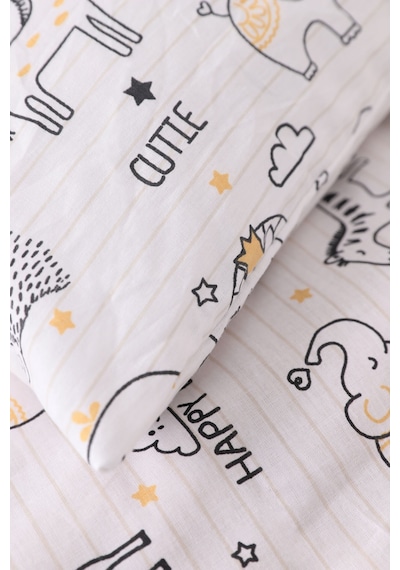 Baby %100 Pamuk Happy Bebek Nevresim Takımı - Beyaz