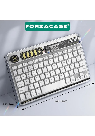 Forzacase 7 Renk Rgb Led Işıklı Kablosuz Bluetooth Klavye - Fc461