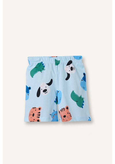 Defacto Hayvan Baskılı 2li Pijama Açık Mavi Takımı Erkek Bebek H7902a526hsbe440 Mavi-be440