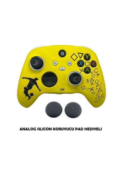 Xbox Series S/seris X 9.nesil Uyumlu Desenli Oyuncu Kolu Silikon Kılıf +analog Silikon Futbol Soccer