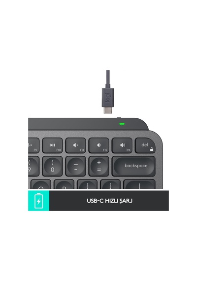 Logitech Mx Keys Mini Minimalist Kablosuz Bluetooth Aydınlatmalı Türkçe Q Klavye - Siyah Logitech Mx Keys Mini Minimalist Kablosuz Bluetooth Aydınlatmalı Türkçe Q Klavye - Siyah